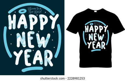 New Year Paste Cream Flavor  Typography T-Shirt Template