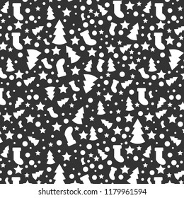 New Year pattern black semaless