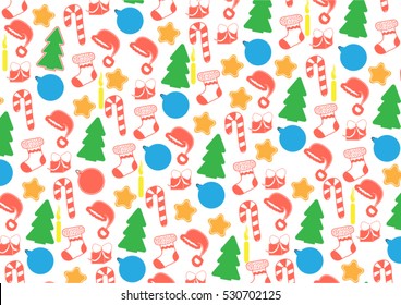 New year pattern. Christmas background with decoration