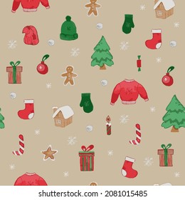 Año Nuevo patrón navidad invierno