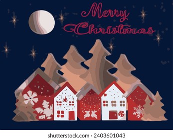 New Year pattern, Merry Christmas, illustration made in Illustrator
