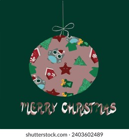 New Year pattern, Merry Christmas, illustration made in Illustrator