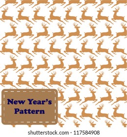 new year pattern with reindeer