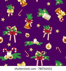 New year pattern seamless. Christmas background, cover, paper. Vector stock.