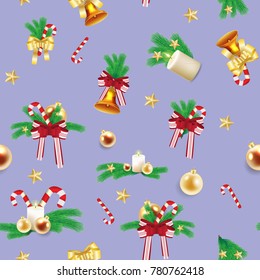 New year pattern seamless. Christmas background, cover, paper. Vector stock.