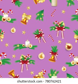 New year pattern seamless. Christmas background, cover, paper. Vector stock.