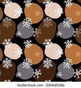 new Year pattern with snowflakes on a background with spots for fabric and decor