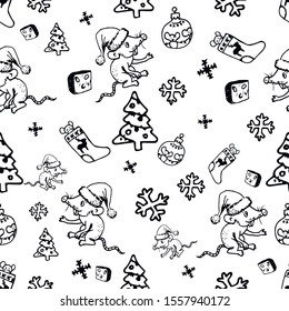 New year pattern, vector illustration