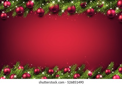 New Year Pink Background Christmas Balls Stock Vector (Royalty Free ...