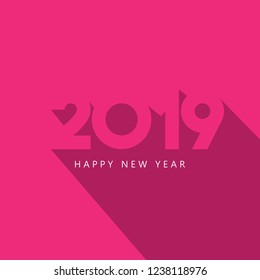 new year pink postcard