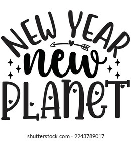 new year new planet t shirt design