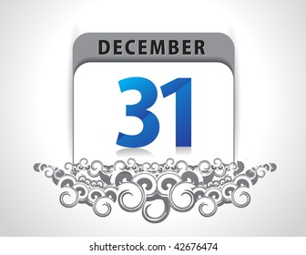  new year postcard calendar in white background. Vector illustration