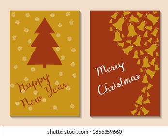 New year postcard design, Christmas attributes. Vector	