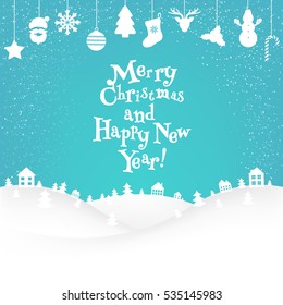 New Year Postcard With Gradient Mesh, Vector Illustration