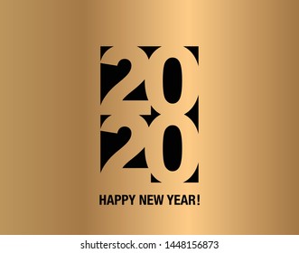 New Year postcard. Happy new year 2020 text  design. 2020 year icon.  2020 year logo text. 