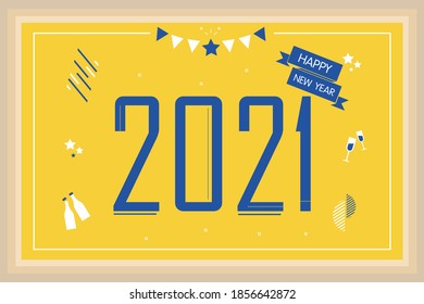 Neujahr-Poster-Kartendesign 2021