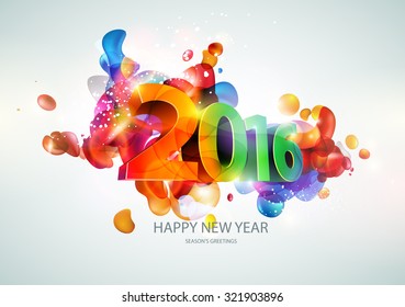 New year poster. Colorful design.