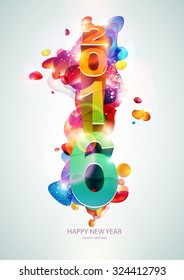 New year poster. Colorful design.