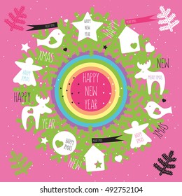 New year poster pink