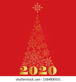New year poster with red background