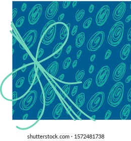 New year present box flat vector illustration. Christmas gift with ribbon and bow