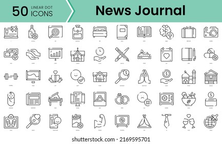 new year proposals Icons bundle. Linear dot style Icons. Vector illustration