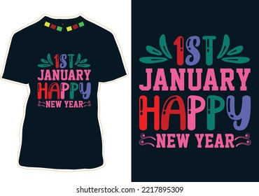 T-Shirt-Design-Vektorgrafik für Neujahr