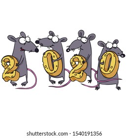 New year rats, vector illustration