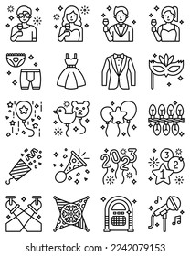 Neujahrsbezogene Icon-Set, Vektorgrafik