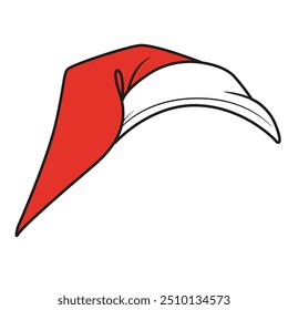 New Year red cap with white fur edge . Image produced without the use of any form of AI software at any stage.