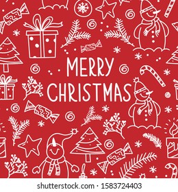 New Year red pattern with the inscription