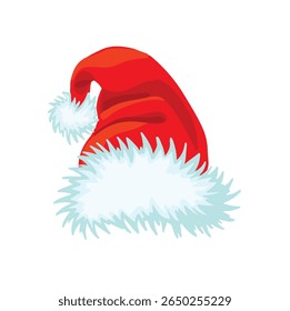 New Year red santa claus hat vector illustration
