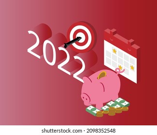 New Year Resolution For 2022 To Plan And Goal For Saving Money