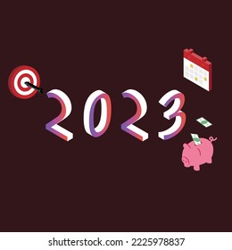 new year resolution for 2023 to plan and goal for saving money