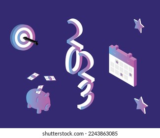 Neujahrsresolution für 2023 zur Planung und zum Ziel der Einsparung von Geld