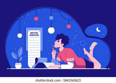 new year resolution concept illustration background