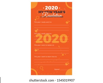 New Year Resolution Design List for Social Media. 