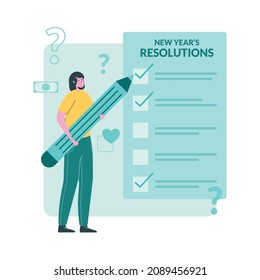 New year resolution vector illustration