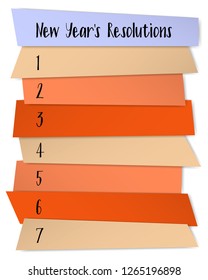 New Year Resolutions challenge vector template. To do list blank sticky notes. Changes resolution challenge, new year plans table. Motivation social media post design. Business infographics.