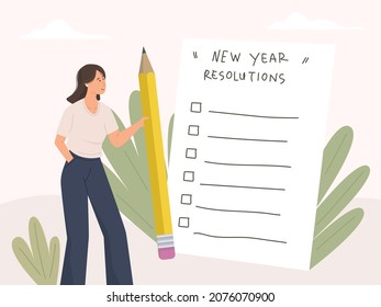 New year resolutions concept illustration