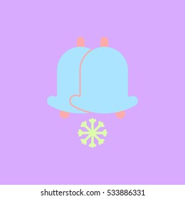 new year rings Vector illustration Christmas decoration rings and snowflake