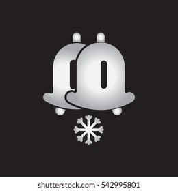 new year rings Vector illustration Christmas decoration rings and snowflake