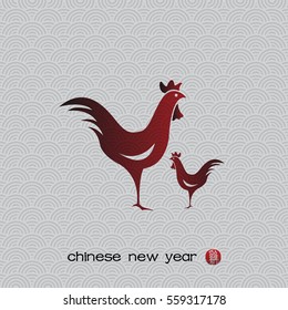 New Year of the rooster 2017 Chinese calligraphy composition.