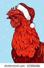 New Year rooster. Vector illustration