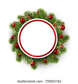 New Year Round Background Christmas Wreath Stock Vector (Royalty Free ...