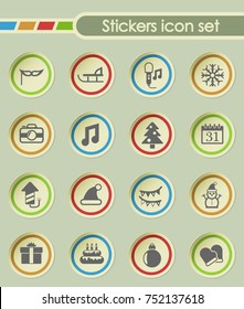 new year round sticker icons for your creative ideas