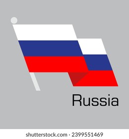 New Year with RUSSIA flag vector design. Waving flag banner style. Vector illustration, Eps 10