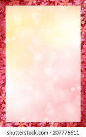 New Year s card cherry background