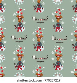 New Year s Christmas pattern with deer