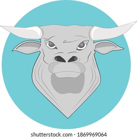 New year s silver bull. symbol of 2021 Illustration for web and postcard , calendar design and print for t-shirt